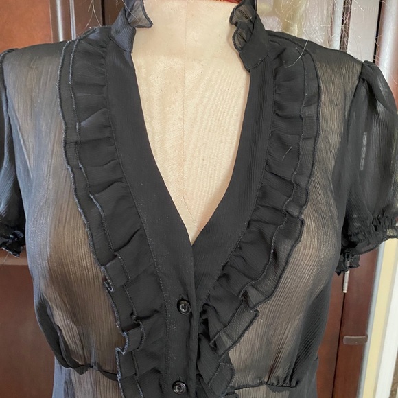 Transparent Sexy Night Gown Dress Black 6 intimate - Picture 10 of 16